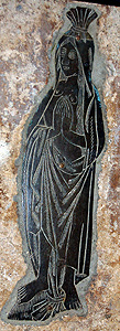 Brass of a female in a shroud March 2012